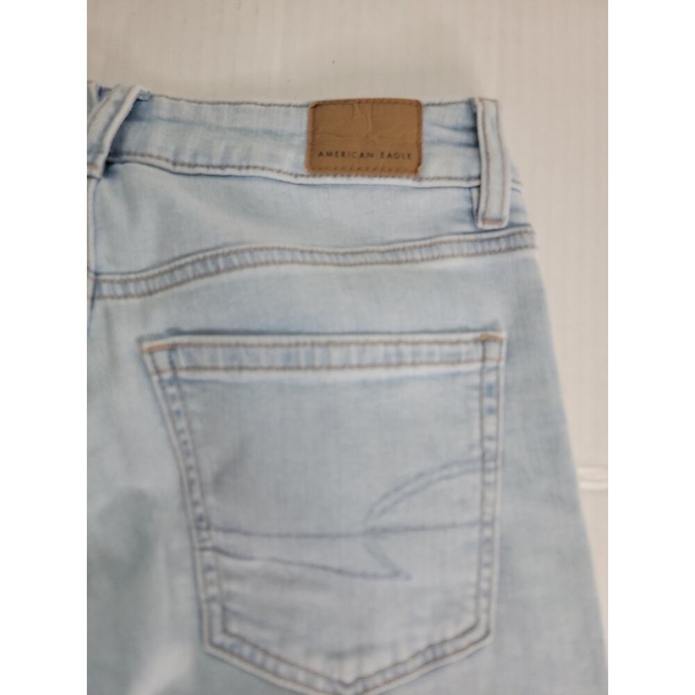 AMERICAN EAGLE Jeans Sz 000 Low Rise Baggy Wide Leg Drapey Light Wash Retro - Picture 12 of 12